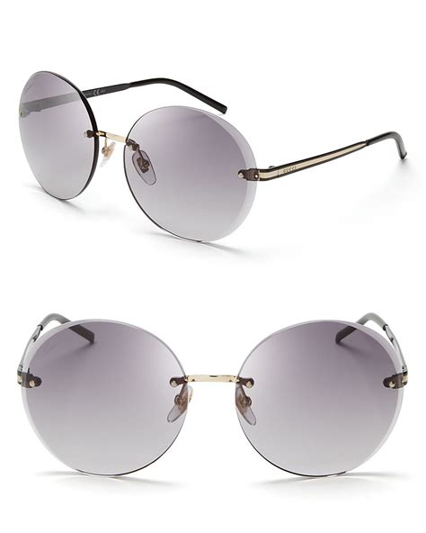 rimless sunglasses gucci|gucci vintage round sunglasses.